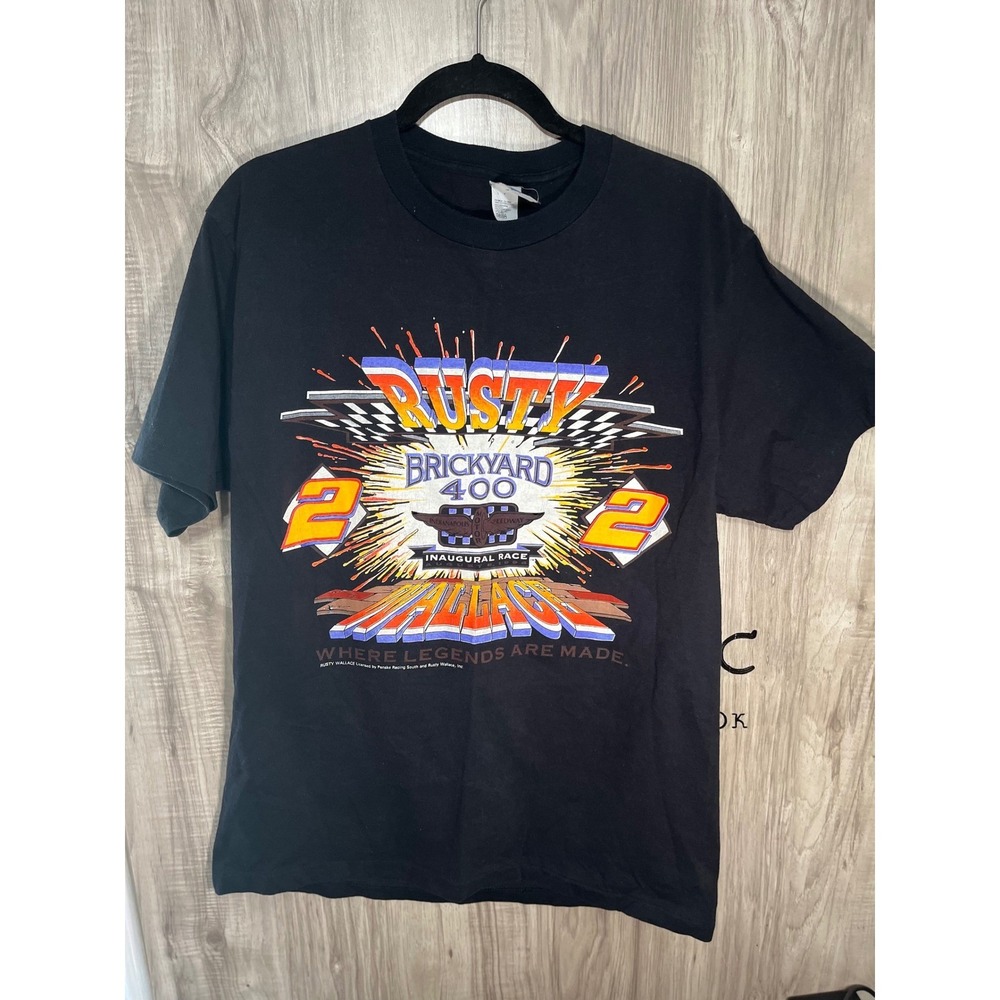 Vintage single stitch Competitor C Rusty Wallace 1994 inaugural Brickyard 400 L